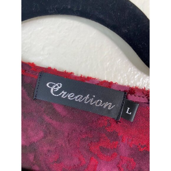 Creation Vibrant Abstract Womens Tunic Top size Large Stretch Artsy Lagenlook - Picture 3 of 15